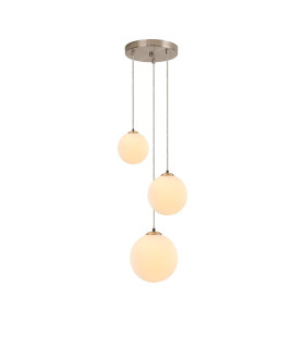 Marshall 31cm Round Pendant 3 x G9 Satin Nickel/Opal-1