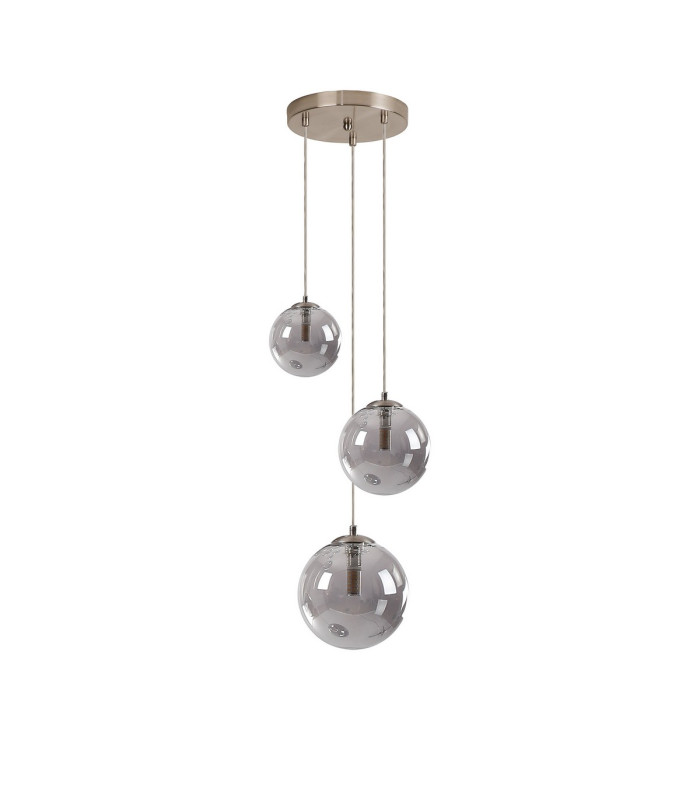 Marshall 31cm Round Pendant 3 x G9 Satin Nickel/Smoke Plated-4