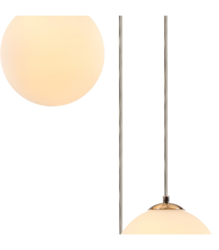 Marshall 31cm Round Pendant 3 x G9 Satin Nickel/Opal-6