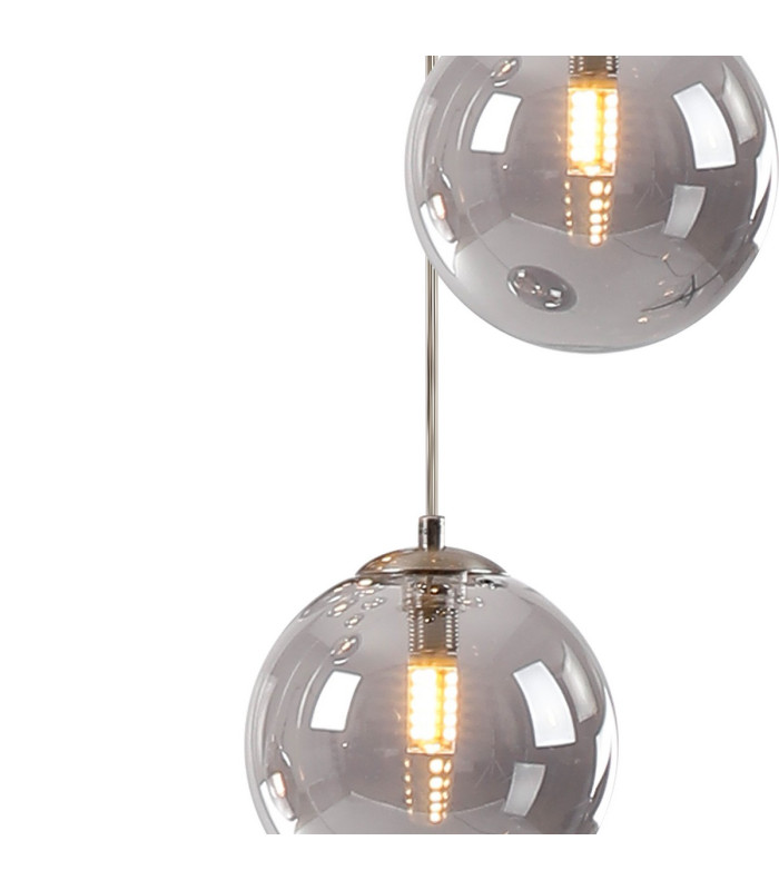 Marshall 31cm Round Pendant 3 x G9 Satin Nickel/Smoke Plated-7