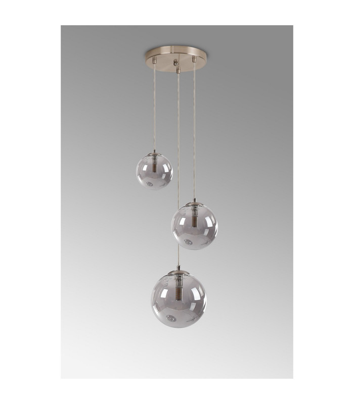 Marshall 31cm Round Pendant 3 x G9 Satin Nickel/Smoke Plated-8