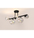 Marshall Semi Flush Ceiling Light 6 x G9 Satin Black Iridescent Plated Glass-3