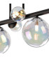 Marshall Semi Flush Ceiling Light 6 x G9 Satin Black Iridescent Plated Glass-7