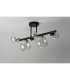 Marshall Semi Flush Ceiling Light 6 x G9 Satin Black Iridescent Plated Glass-9