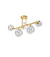Marshall Semi Flush Ceiling Light 6 x G9 Satin Gold Iridescent Plated Glass-1