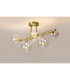 Marshall Semi Flush Ceiling Light 6 x G9 Satin Gold Iridescent Plated Glass-3