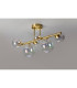 Marshall Semi Flush Ceiling Light 6 x G9 Satin Gold Iridescent Plated Glass-9