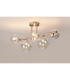 Marshall Semi Flush Ceiling Light 6 x G9 Satin Nickel Iridescent Plated Glass-3