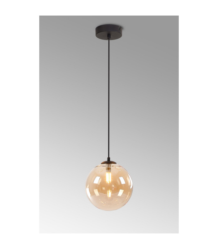 Marshall 18cm Single Pendant 1 x G9 Satin Black/Amber Plated-3