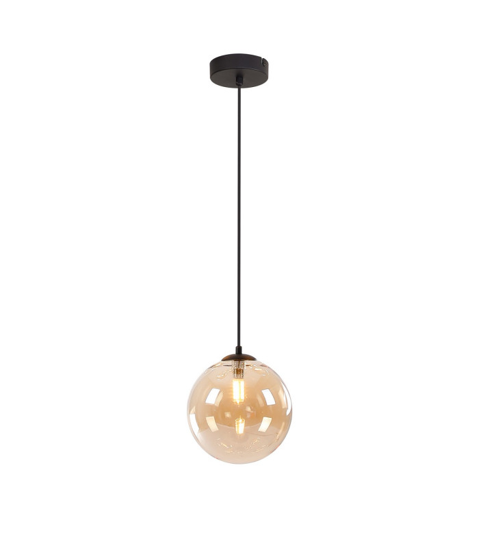 Marshall 18cm Single Pendant 1 x G9 Satin Black/Amber Plated-4