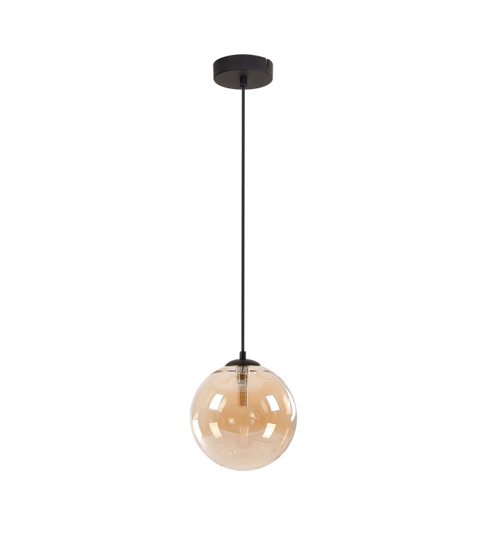 Marshall 18cm Single Pendant 1 x G9 Satin Black/Amber Plated-5
