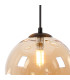 Marshall 18cm Single Pendant 1 x G9 Satin Black/Amber Plated-7