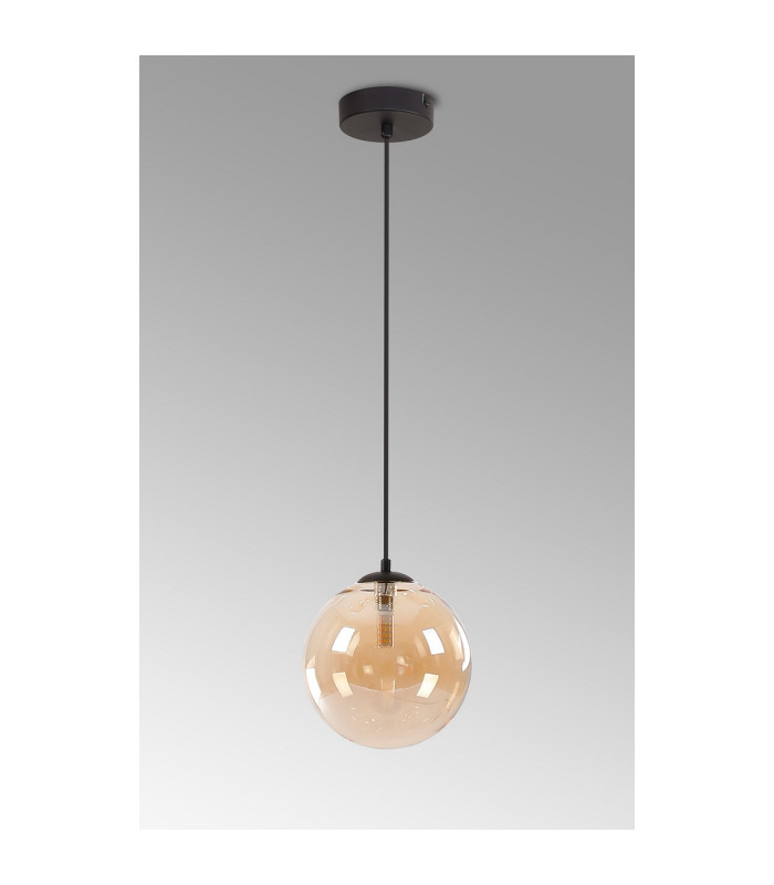 Marshall 18cm Single Pendant 1 x G9 Satin Black/Amber Plated-9