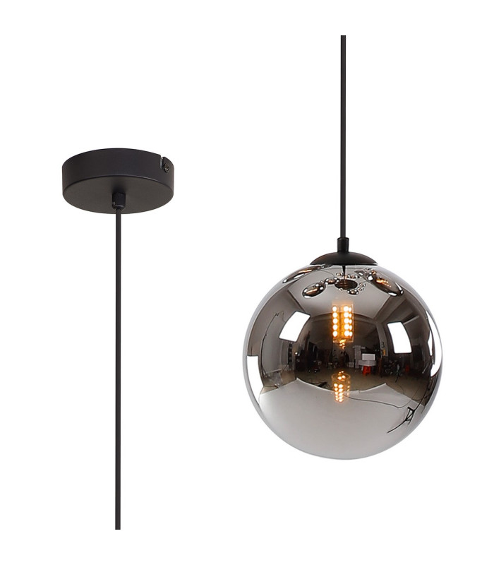 Marshall 18cm Single Pendant 1 x G9 Satin Black/Chrome Plated-1