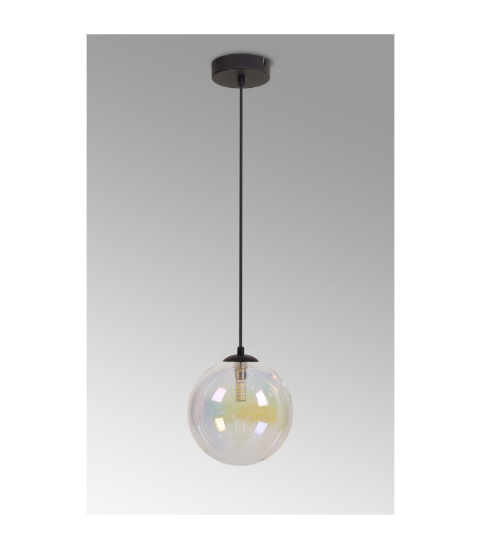 Marshall 18cm Single Pendant 1 x G9 Satin Black/Iridescent Plated-9
