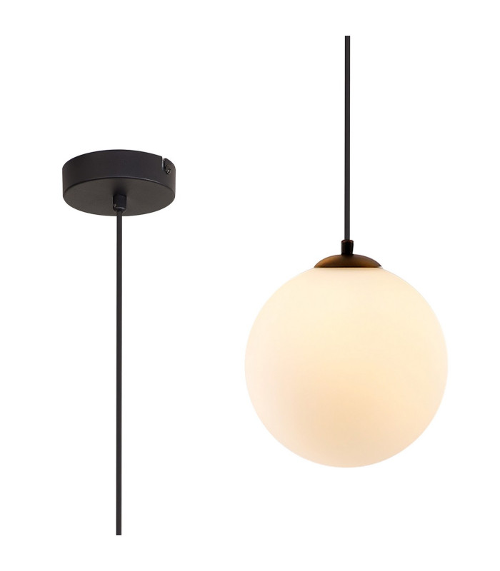 Marshall 18cm Single Pendant 1 x G9 Satin Black/Opal-1