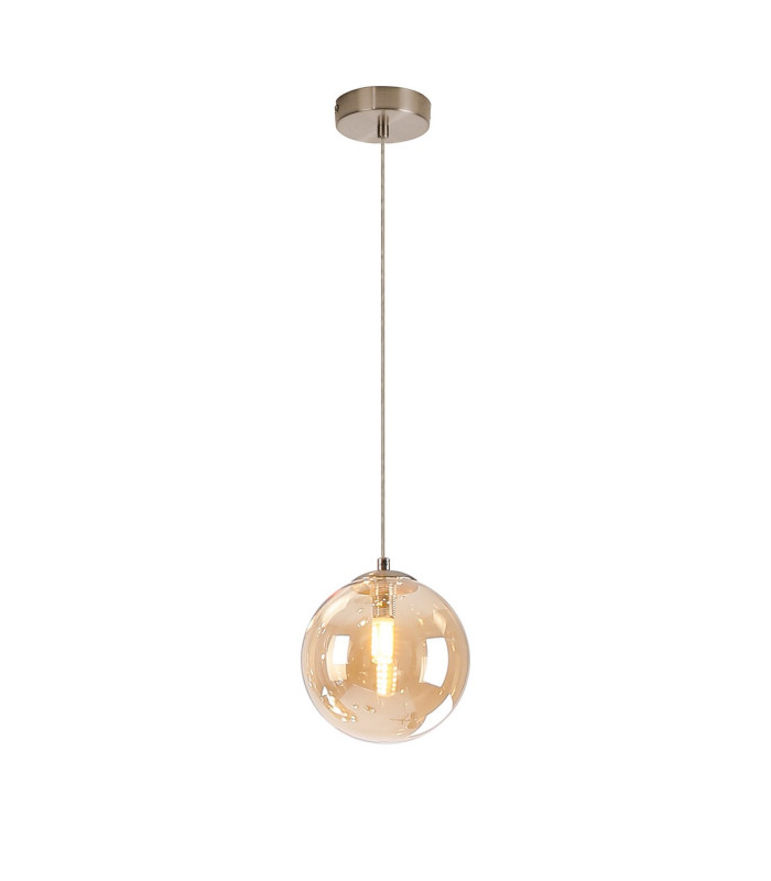 Marshall 18cm Single Pendant 1 x G9 Satin Nickel/Amber Plated-4