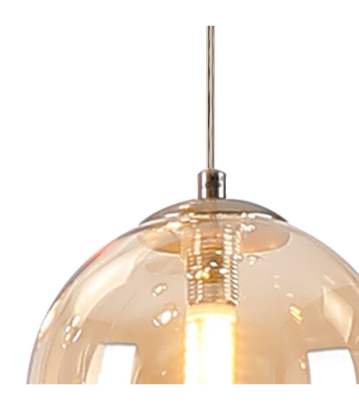 Marshall 18cm Single Pendant 1 x G9 Satin Nickel/Amber Plated-7