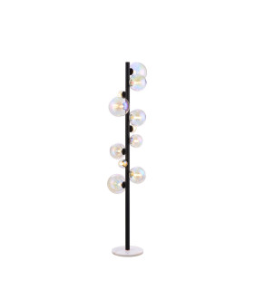 Marshall Floor Lamp 11 x G9 Satin Black Iridescent Plated Glass-1