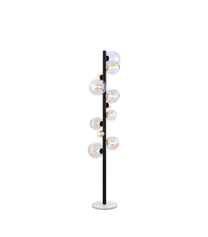 Marshall Floor Lamp 11 x G9 Satin Black Iridescent Plated Glass-1