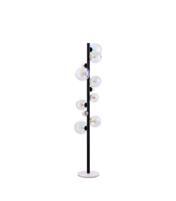 Marshall Floor Lamp 11 x G9 Satin Black Iridescent Plated Glass-4