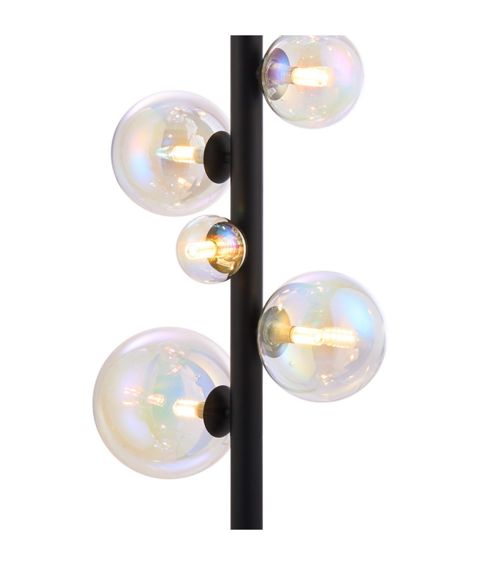 Marshall Floor Lamp 11 x G9 Satin Black Iridescent Plated Glass-6