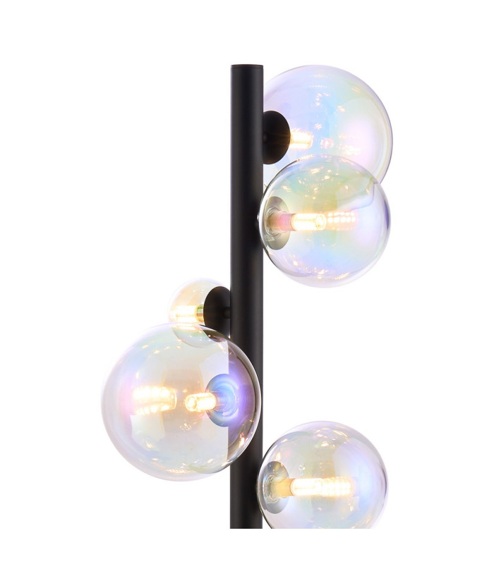 Marshall Floor Lamp 11 x G9 Satin Black Iridescent Plated Glass-7