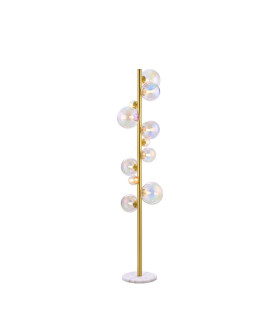 Marshall Floor Lamp 11 x G9 Satin Gold Iridescent Plated Glass-1