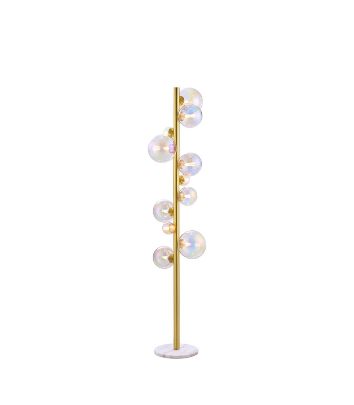 Marshall Floor Lamp 11 x G9 Satin Gold Iridescent Plated Glass-1