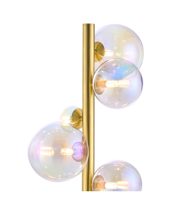 Marshall Floor Lamp 11 x G9 Satin Gold Iridescent Plated Glass-7