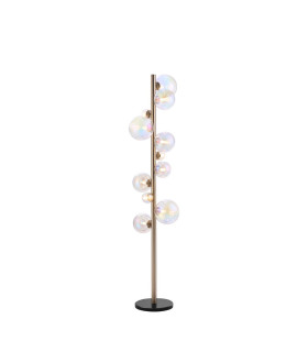 Marshall Floor Lamp 11 x G9 Satin Nickel Iridescent Plated Glass-1