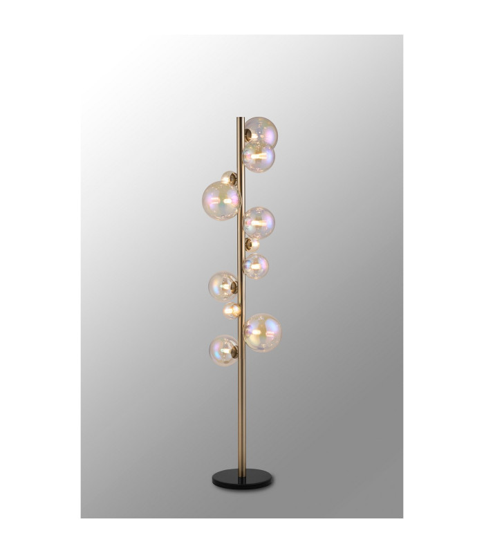 Marshall Floor Lamp 11 x G9 Satin Nickel Iridescent Plated Glass-3