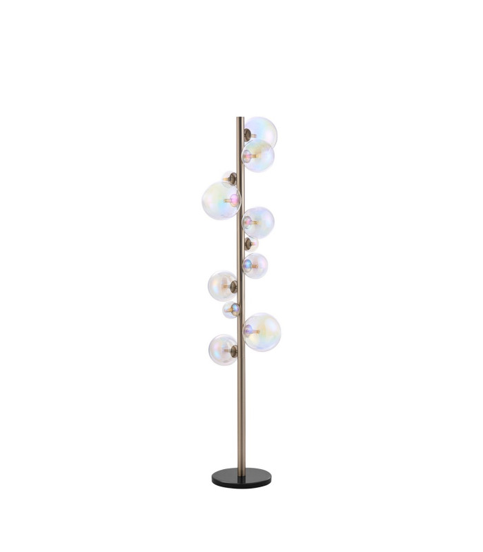 Marshall Floor Lamp 11 x G9 Satin Nickel Iridescent Plated Glass-4