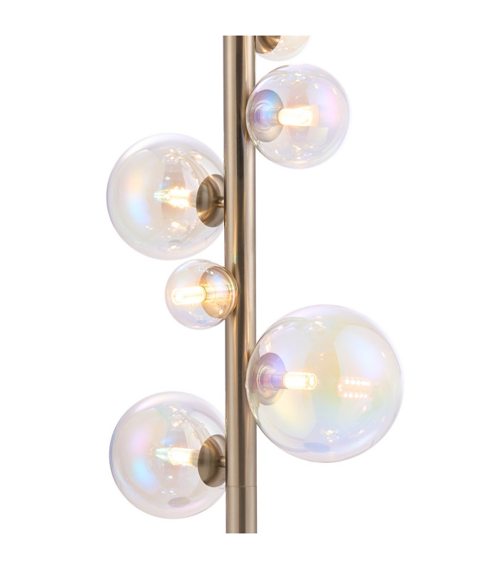 Marshall Floor Lamp 11 x G9 Satin Nickel Iridescent Plated Glass-6