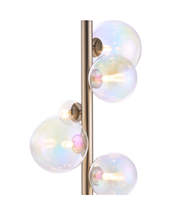 Marshall Floor Lamp 11 x G9 Satin Nickel Iridescent Plated Glass-7