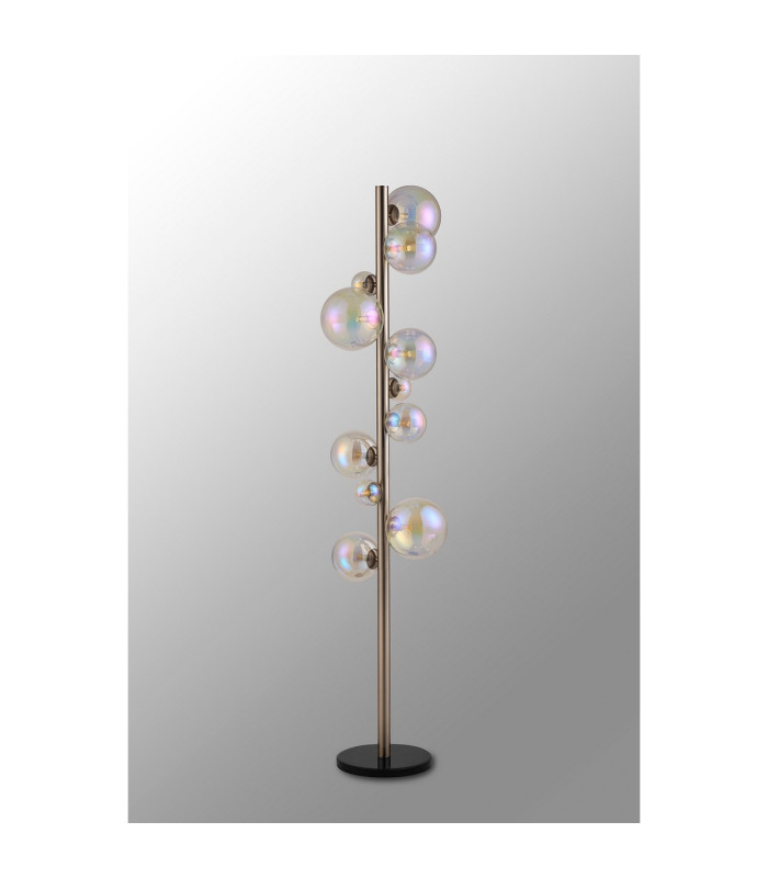 Marshall Floor Lamp 11 x G9 Satin Nickel Iridescent Plated Glass-8