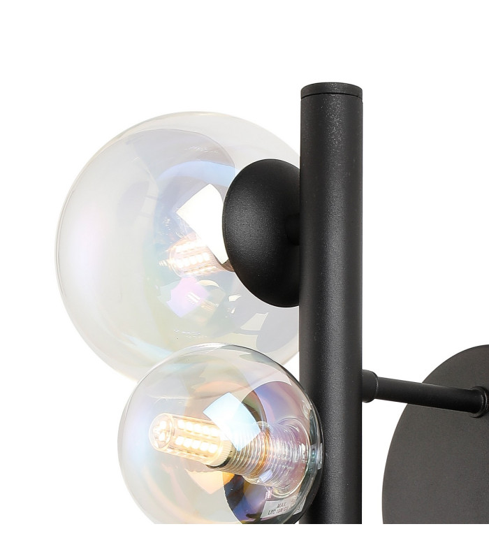 Marshall Wall Lamp 3 x G9 Satin Black Iridescent Plated Glass-6