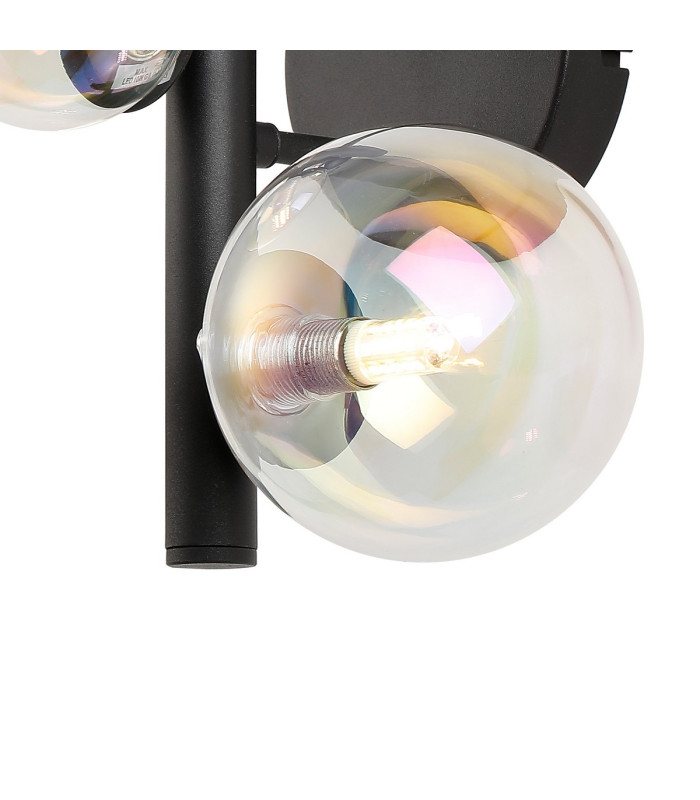 Marshall Wall Lamp 3 x G9 Satin Black Iridescent Plated Glass-7