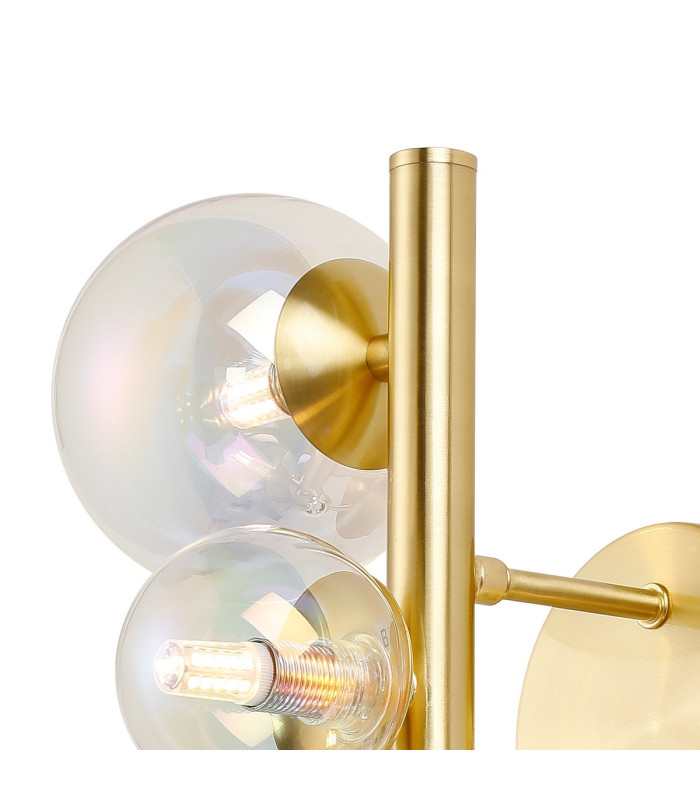 Marshall Wall Lamp 3 x G9 Satin Gold Iridescent Plated Glass-6