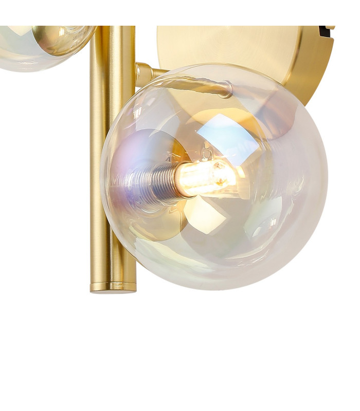 Marshall Wall Lamp 3 x G9 Satin Gold Iridescent Plated Glass-7