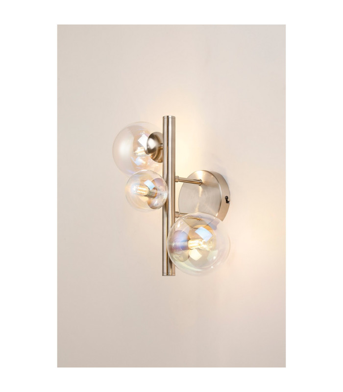 Marshall Wall Lamp 3 x G9 Satin Nickel Iridescent Plated Glass-3