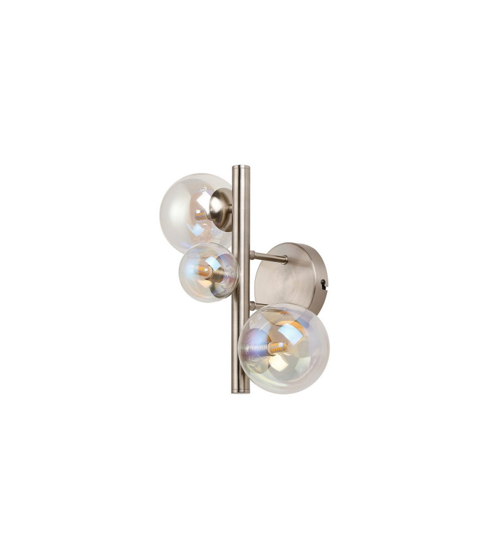 Marshall Wall Lamp 3 x G9 Satin Nickel Iridescent Plated Glass-4