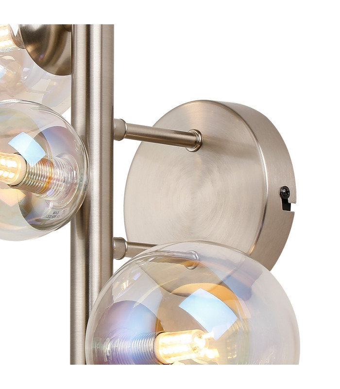 Marshall Wall Lamp 3 x G9 Satin Nickel Iridescent Plated Glass-5