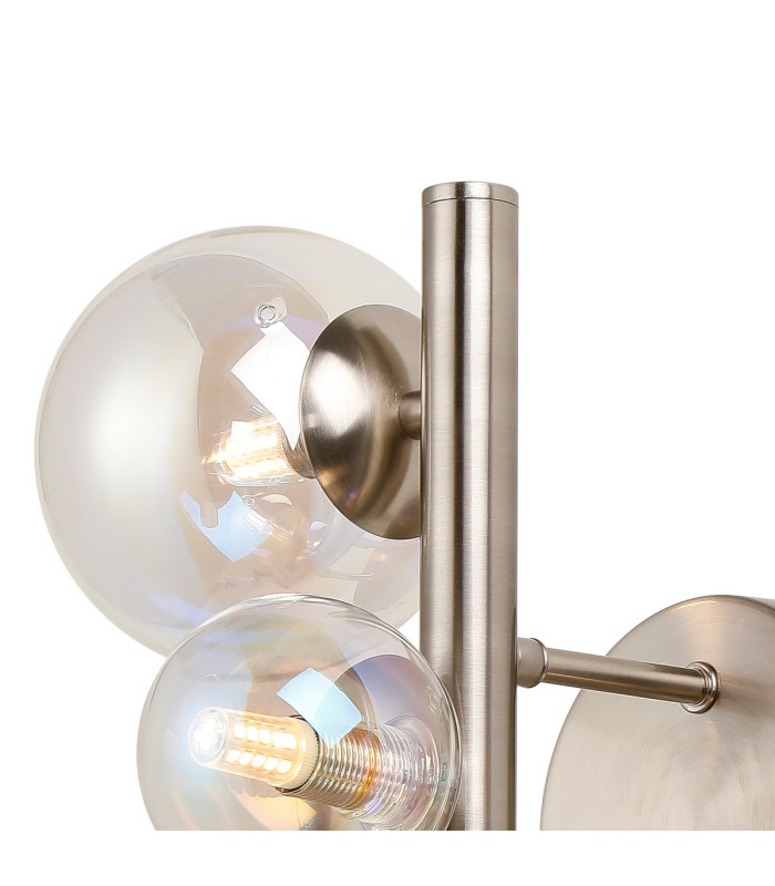 Marshall Wall Lamp 3 x G9 Satin Nickel Iridescent Plated Glass-6