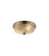 DeRuyter 34cm 2 Light E27 Flush Ceiling Light Antique Brass/Amber Glass-1