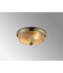 DeRuyter 34cm 2 Light E27 Flush Ceiling Light Antique Brass/Amber Glass-3