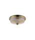 DeRuyter 34cm 2 Light E27 Flush Ceiling Light Antique Brass/Amber Glass-4