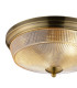 DeRuyter 34cm 2 Light E27 Flush Ceiling Light Antique Brass/Amber Glass-5