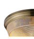 DeRuyter 34cm 2 Light E27 Flush Ceiling Light Antique Brass/Amber Glass-6