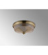 DeRuyter 34cm 2 Light E27 Flush Ceiling Light Antique Brass/Amber Glass-9